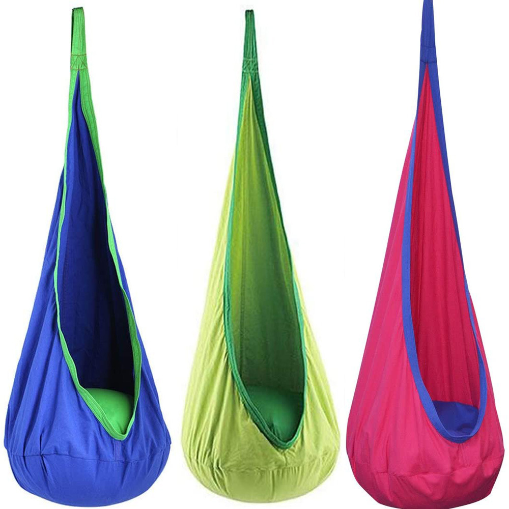 Kids Outdoor Hammock Chair - New Children's Hanging Chair Portable Parachute