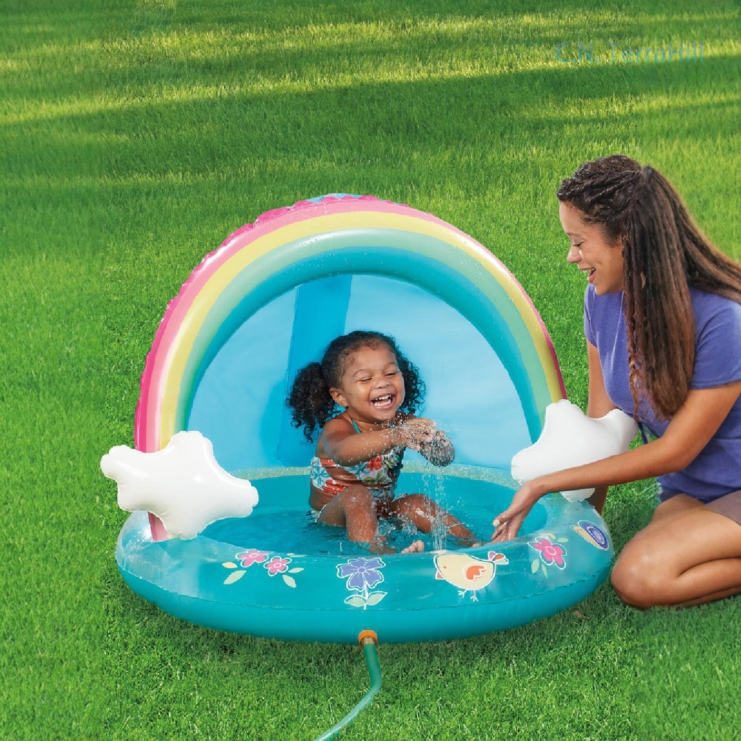 Kids Outdoor Water Play Table - Inflatable Splash Pool for Kids with