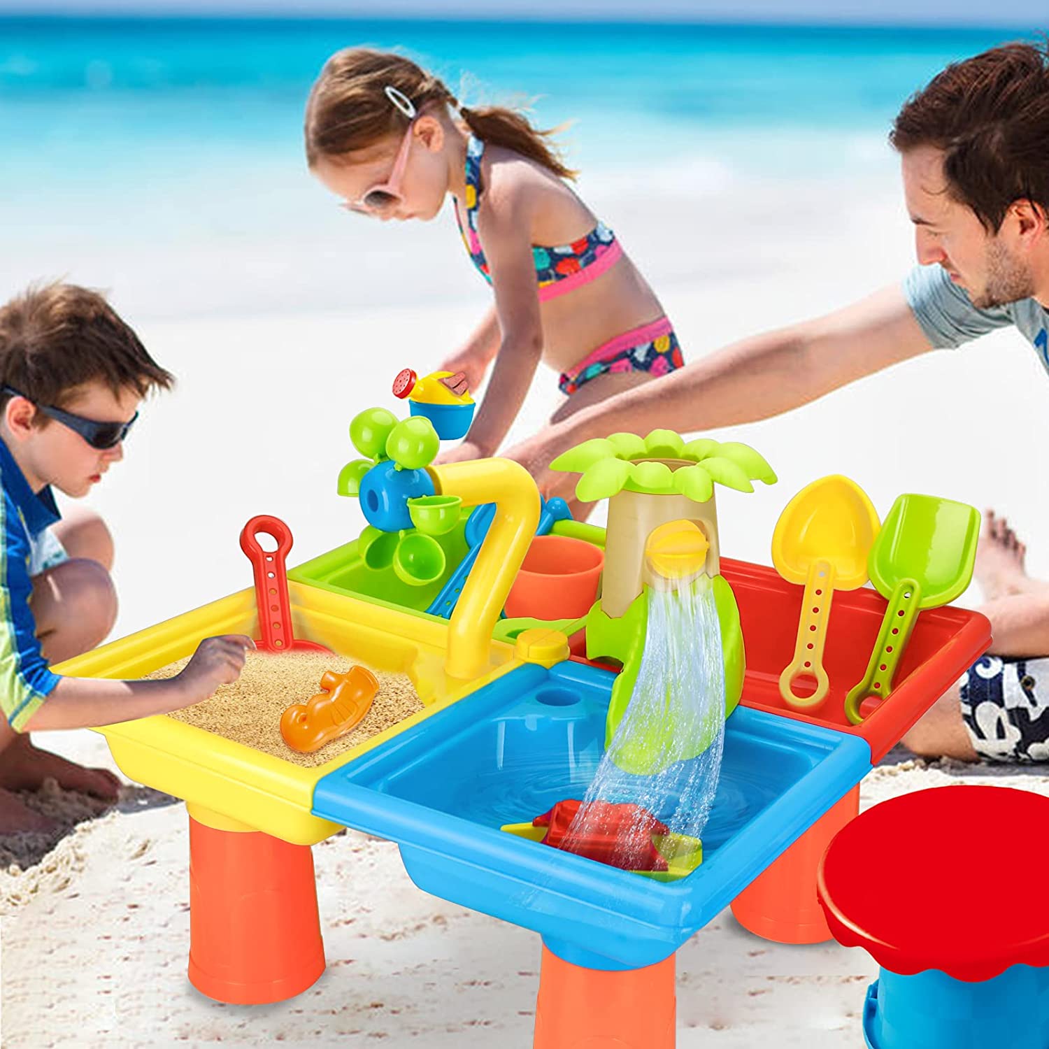 Kids Outdoor Water Play Table - Beach Table Sand Play Toys Children