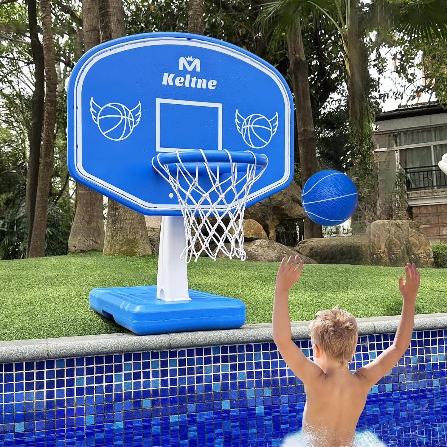Kids Outdoor Fun - Large Swimming Pool Basketball Hoop with