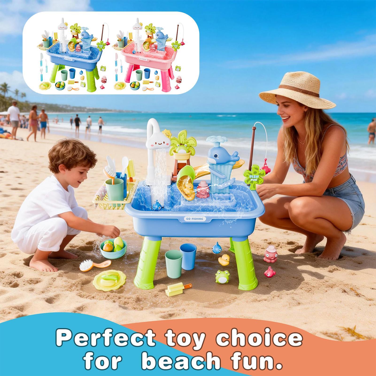 Kids Outdoor Water Play Table - Children's Outdoor Beach Toy Tabletop Water