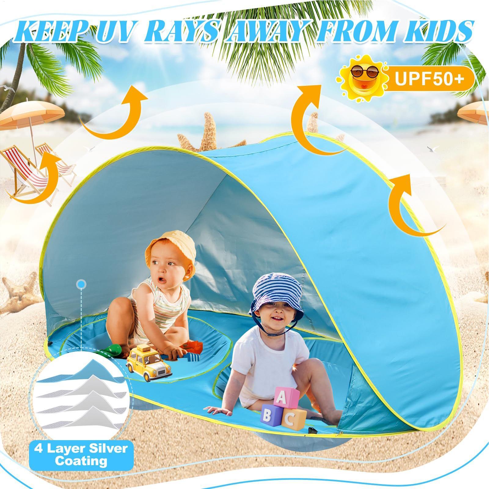 Kid Beach Tent With Pool UV Pr - đánh giá và giá Outdoor Tent Playhouse