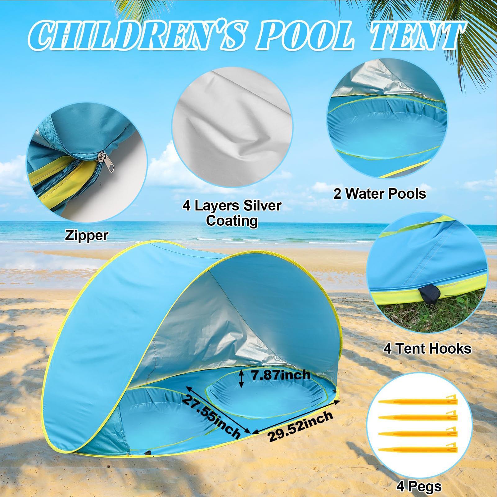 Kid Beach Tent With Pool UV Pr - đánh giá và giá Outdoor Tent Playhouse