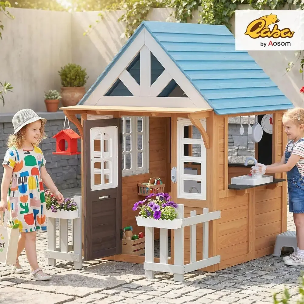 Qaba Outdoor Playhouse with Pe - đánh giá và giá Qaba Kids Outdoor Playhouse