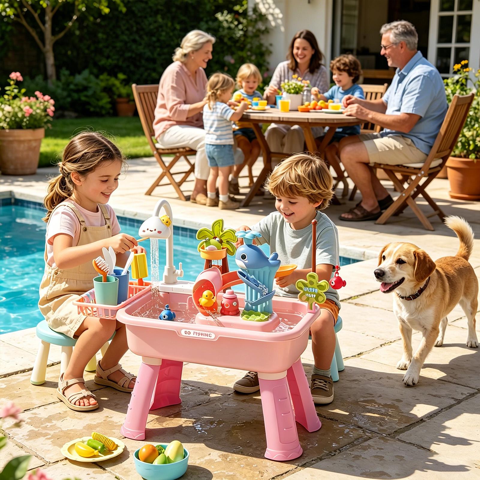 Kids Water Table with Pump, Se - đánh giá và giá Kids Outdoor Water Play Table