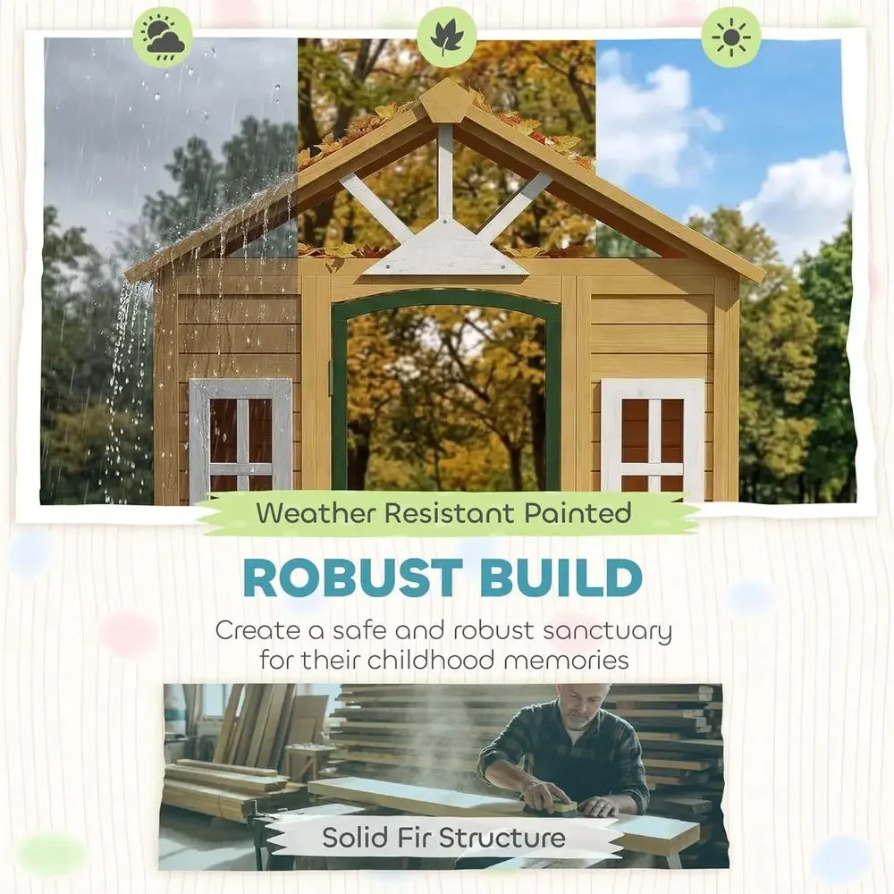 Qaba Outdoor Playhouse, Wooden - đánh giá và giá Qaba Kids Outdoor Playhouse