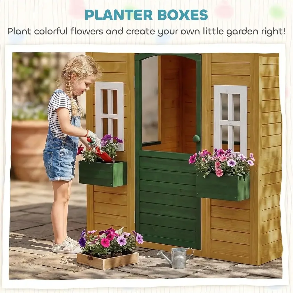 Qaba Outdoor Playhouse, Wooden - đánh giá và giá Qaba Kids Outdoor Playhouse