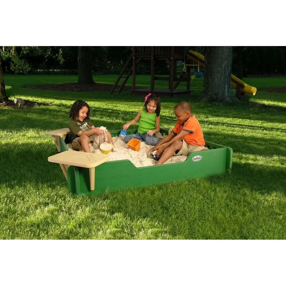 5x5 SandLock Plastic Sandbox o - đánh giá và giá Kids Outdoor Sandbox
