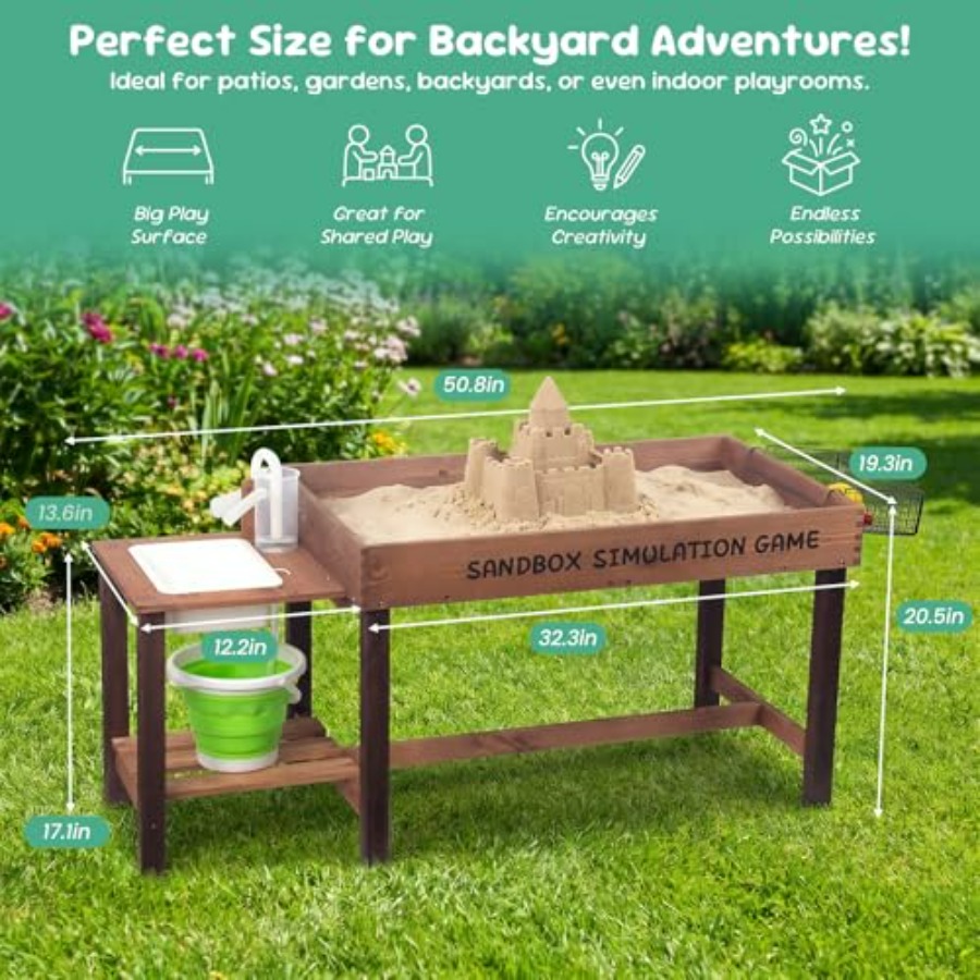 Outdoor wooden sand table for  - đánh giá và giá Kids Outdoor Water Play Table