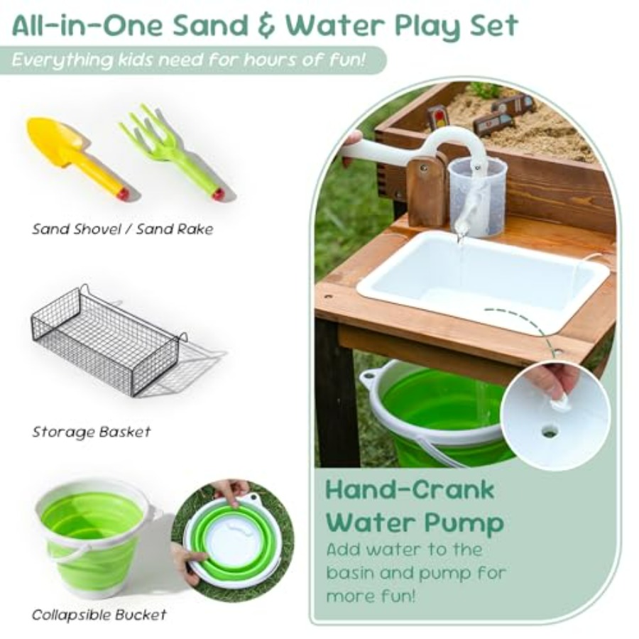 Outdoor wooden sand table for  - đánh giá và giá Kids Outdoor Water Play Table